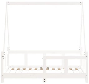 Estrutura de cama infantil 70x140 cm pinho maciço branco