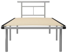 Estrutura de cama 90x200 cm metal cinzento