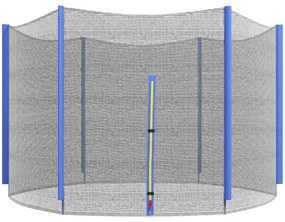 Rede de Segurança para Trampolim Ø244 cm Rede de Substituição de Trampolins com Fecho de Correr para 6 Postes Azul