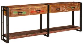 Mesas consola 2 pcs Multicolor Madeira recuperada maciça