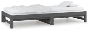 Sofá-cama de puxar 2x(90x200) cm pinho maciço cinza