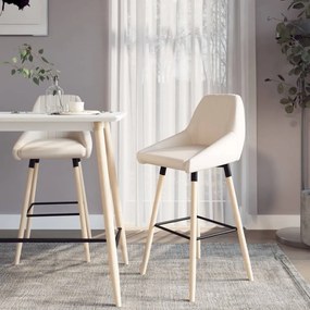 vidaXL Bancos de bar 2 pcs tecido cor creme