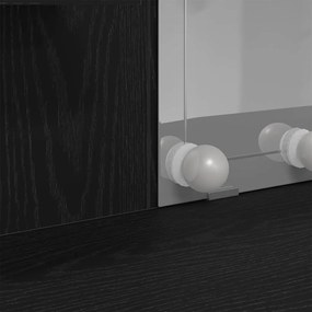 Mesa de Maquiagem vidaXL com Luzes LED Carvalho Preto 96x40x142 cm