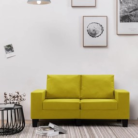 vidaXL Sofá de 2 lugares em tecido amarelo