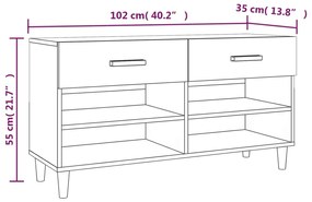 Sapateira 102x35x55 cm derivados de madeira sonoma cinza