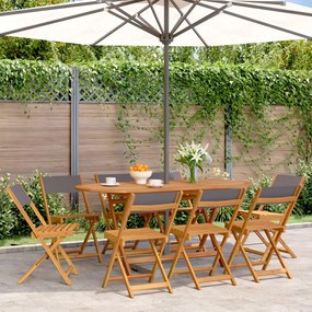 vidaXL Cadeiras jardim dobráveis 8 pcs tecido/madeira maciça antracite