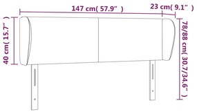 Cabeceira de cama c/ abas veludo 147x23x78/88cm verde-escuro