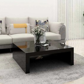 vidaXL Mesa de centro 100x100x35 cm contraplacado preto brilhante