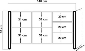 Conjunto de Mobiliário de Sala Cosmo – Pinho Atlântico Preto – TV Unit