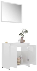 Conj. móveis casa de banho derivados madeira branco brilhante
