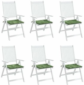 Almofadões p/ cadeira 6pcs 50x50x4cm tecido padrão folhas