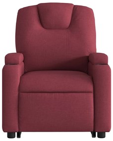 Poltrona elevatória de massagens elétrica tecido vermelho tinto