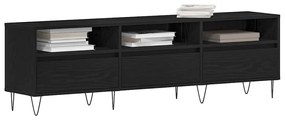 Armário de TV vidaXL Preto Carvalho 150x30x44,5 cm Madeira engenheirad