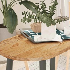 vidaXL Tampo de mesa 80x40x2 cm carvalho maciça oval castanho-claro