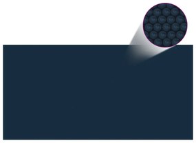 Película para piscina PE solar flutuante 600x300cm preto e azul