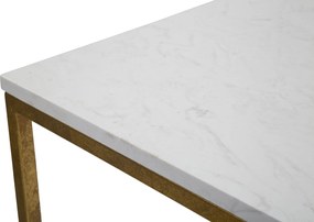 MESA DE CENTRO EM MÁRMORE 47X47X60 CM DOURADO E BRANCO