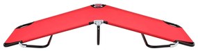 Espreguiçadeira/cama dobrável aço vermelho