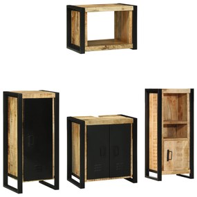 vidaXL Conjunto de Móveis para Banheiro 4 pcs Madeira de manga maciça
