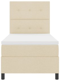 Cama Box Spring com Colchão Bege 90x200 cm Tecido