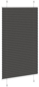 Preto Plissada Cega 80x100 cm Largura Tecido 79,4 cm Poliéster