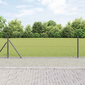 vidaXL Conjunto de Postes de Cerca Prateado 10 x 0.4 m