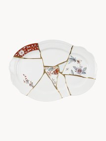 Travessa de porcelana do designer Kintsugi