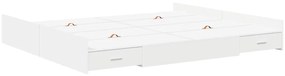 Estrado de cama com arrumação com gaveta com cabeceira Branco 180 x 20