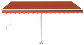 Toldo automático independente 400x300 cm laranja e castanho