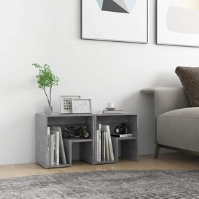 vidaXL Mesas de cabeceira 2 pcs derivados de madeira cinzento cimento