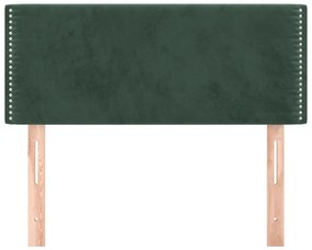 Cabeceira de cama veludo 90x5x78/88 cm verde-escuro