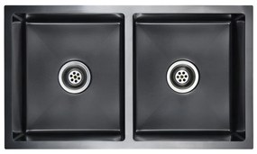 Lava-louça de cozinha artesanal aço inoxidável preto