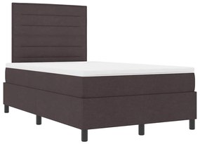 Cama Box Spring com Colchão Marrom Escuro 120x200 cm Tecido