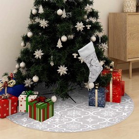 Saia de árvore de Natal luxuosa 90 cm com meia tecido branco