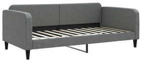 Sofá-cama com colchão 100x200 cm tecido cinzento-escuro