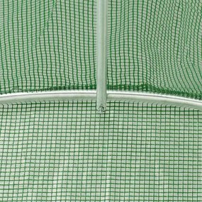 Estufa com estrutura de aço 120 m² 20x6x2,85 m verde