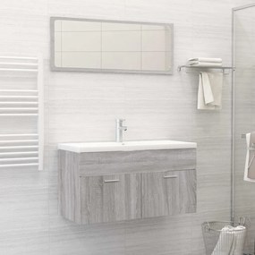 826624 vidaXL 2 pcs conjunto móveis WC derivados de madeira sonoma cinza