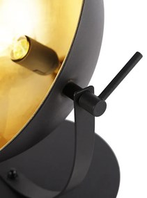 Candeeiro de mesa industrial preto ouro ajustável 39,2cm - MAGNAX Industrial