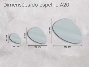 Espelho LED orgânico com iluminação A20