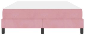 Cama box spring com colchão Rosa 160 x 200 cm Veludo