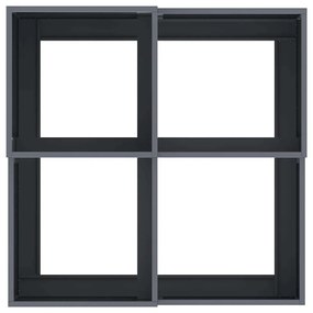 Plantador de Jardim vidaXL 80x80x48 cm Aço Antracite