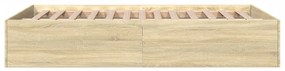 Estrutura de cama 135x190 cm derivados madeira carvalho sonoma