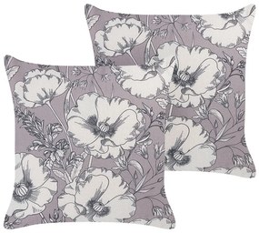 Conjunto de 2 almofadas decorativas cinzentas e brancas 45 x 45 cm SOPHORA Beliani