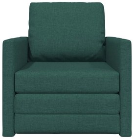 Sofá Cama 2-em-1 Verde Escuro 74x77x81 cm Tecido