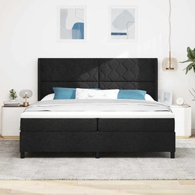 Camas Box com Colchão vidaXL Preto 200x200 cm Tecido