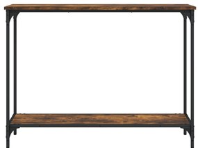Mesa consola 101x30,5x75cm derivados de madeira carvalho fumado