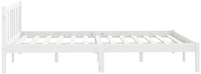 Estrutura de cama casal 135x190 cm pinho maciço branco