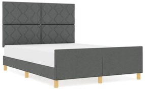 Cama de Tecido Cinza Escuro vidaXL 160x200 cm