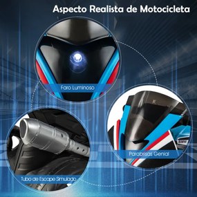 Mota elétrica de 3 rodas para crianças BMW 6V com farol de brinquedo para crianças de 37 a 96 meses 82,5 x 42 x 54 cm Azul