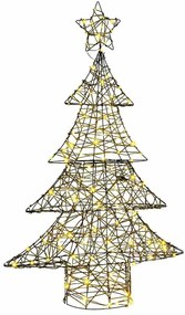 vidaXL Árvore de Natal com 120 LEDs Branco quente 120 cm Vime