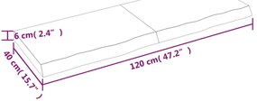 Tampo de mesa 120x40x(2-6) cm carvalho tratado castanho-claro